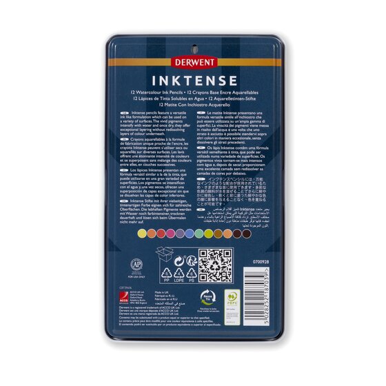Derwent Inktense 12 Pencils Tin