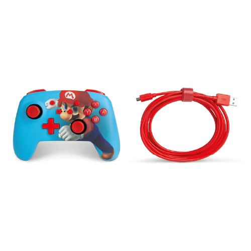PowerA Enhanced Wired Gaming Controller for Nintendo Switch, Super Mario Bros, Mario Punch, Blue (Officially Licensed) [video game]