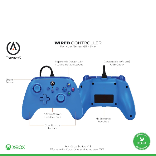 PowerA Wired Controller for Xbox Series X|S – Blue