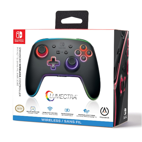 PowerA Enhanced Wireless Controller for Nintendo Switch with Lumectra - Black LED