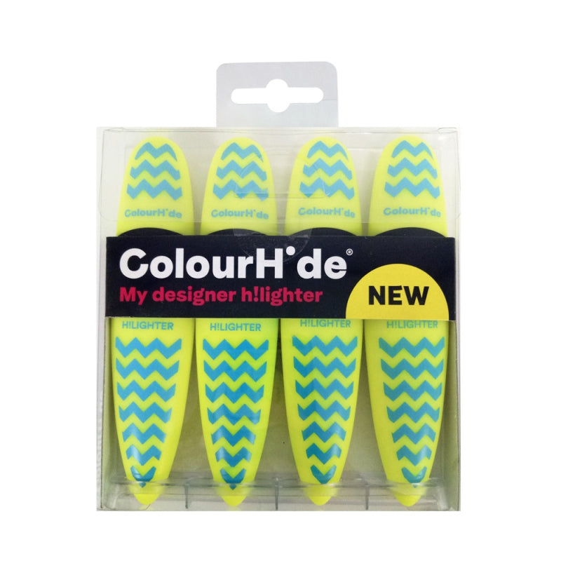 COLOURHIDE My Designer Highlighters PK4 Yellow