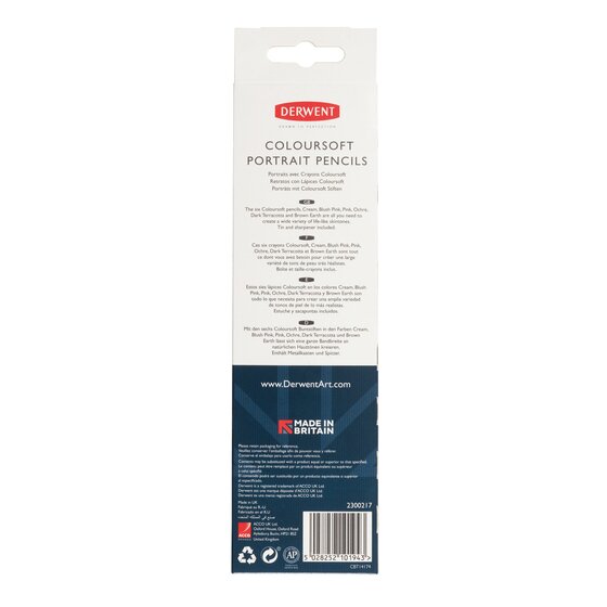 Derwent Coloursoft Portrait Pencils 6 Tin