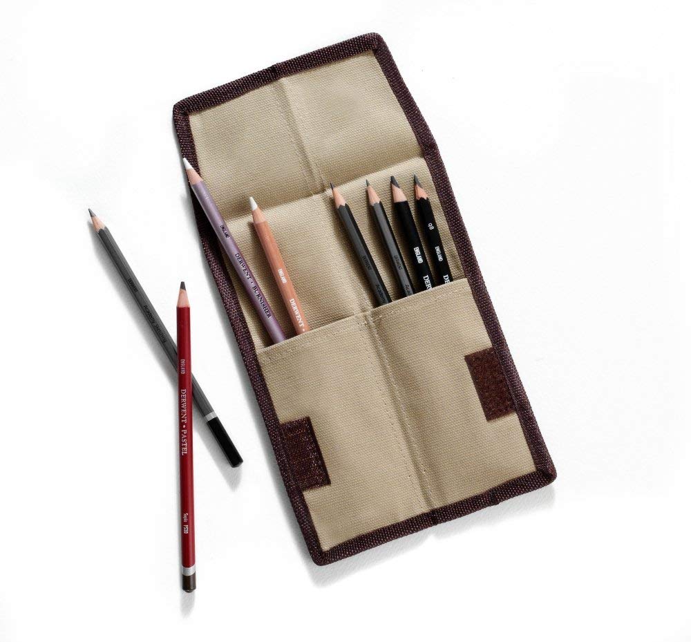 Derwent Canvas Pocket Pencil Wrap, 12 Pencil Storage Capacity