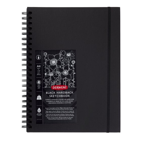 Derwent A4 Black Book Wire Bound Portrait