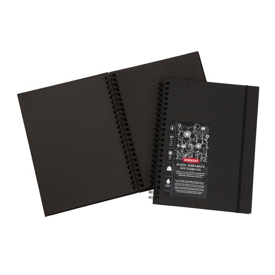Derwent A4 Black Book Wire Bound Portrait