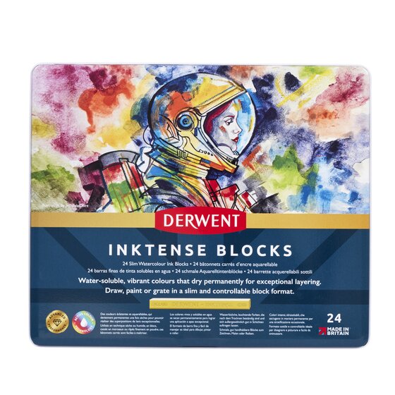 Derwent Inktense 24 Blocks Tin