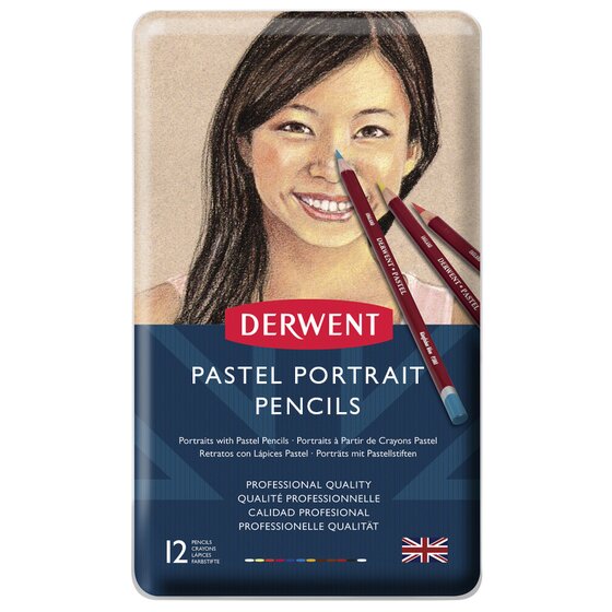 Derwent Pastel Portrait Collection 12 Pencils Tin