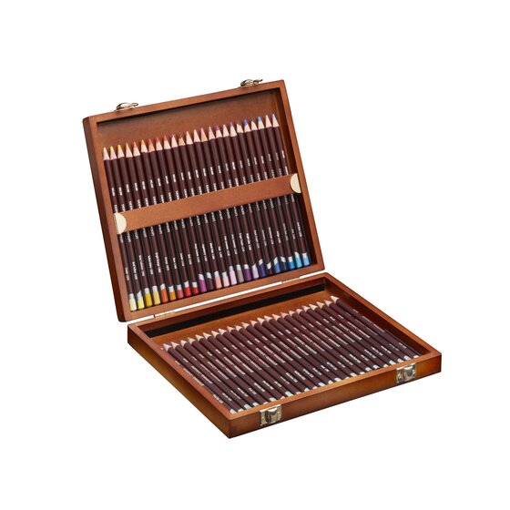 Derwent Coloursoft Softest Colouring Pencils Wooden Gift Box Set, Drawing & Writing, Ideal for Colour Building, Wax (Set of 48)