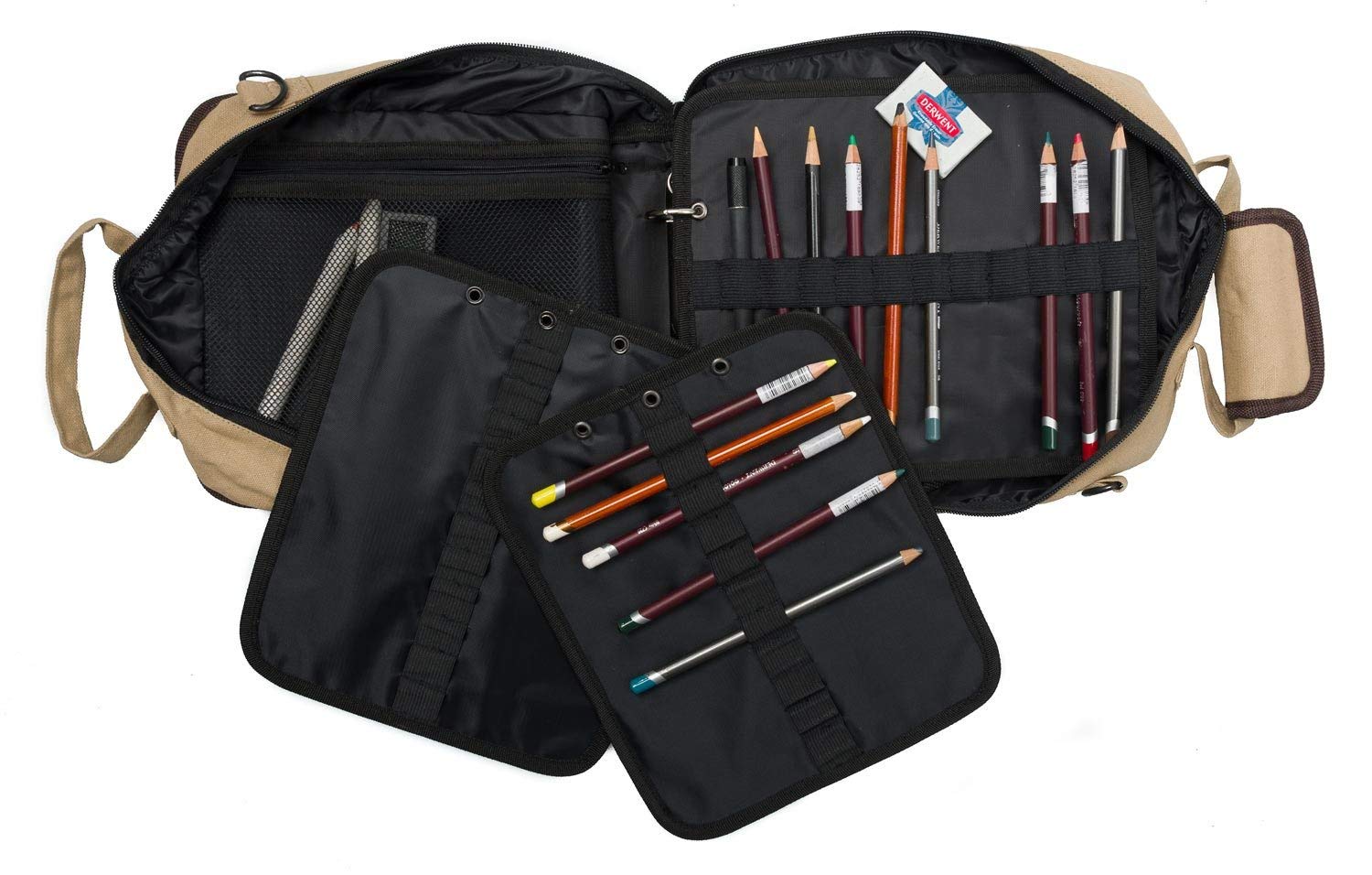 Derwent Carry-All Pencils Leaves/Holders for Storage, Canvas Bag, 44 Pencil Capacity, 2-PACK