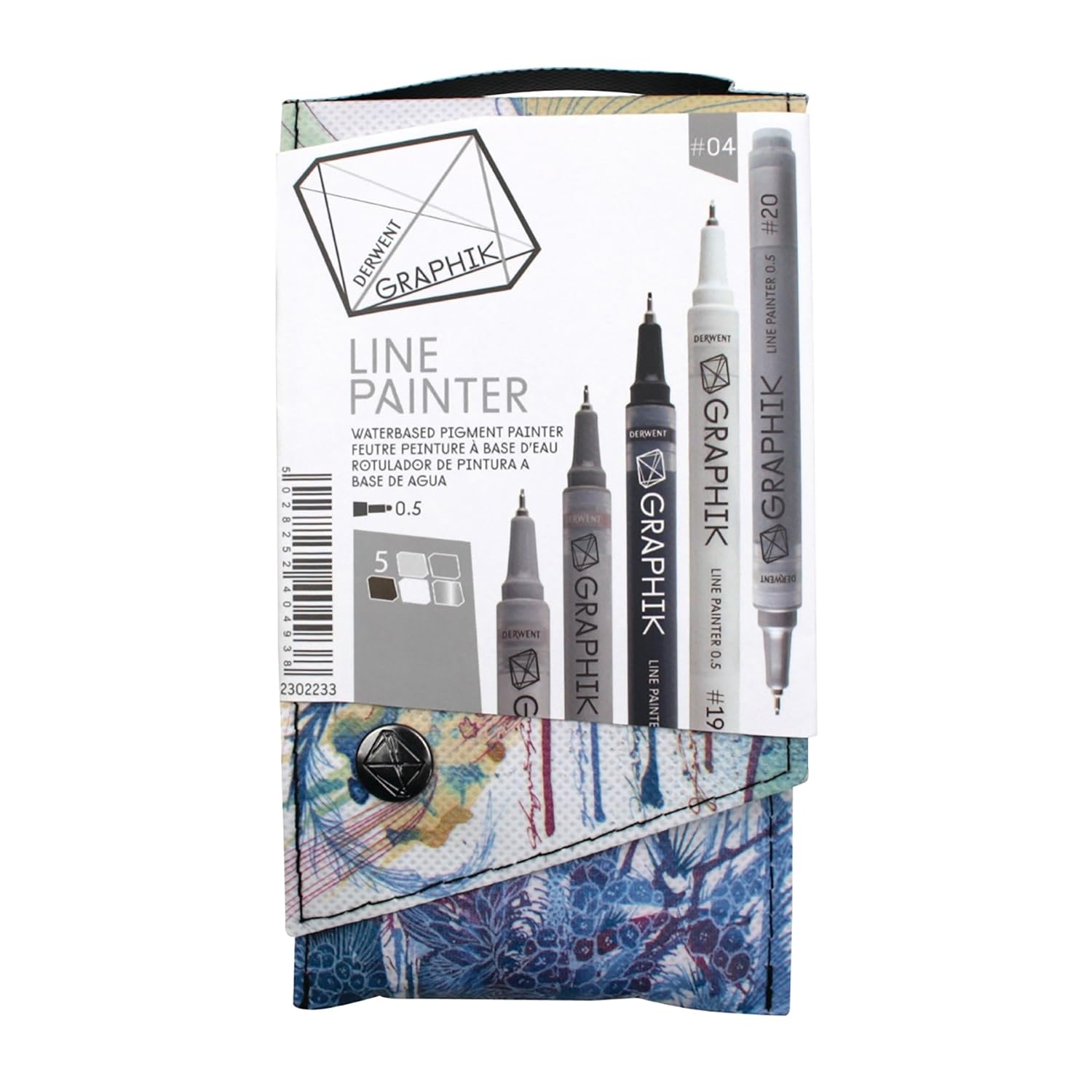 Derwent Graphic Line Painter Coloured Pen Set, Pack of 5 (Palette No.4)