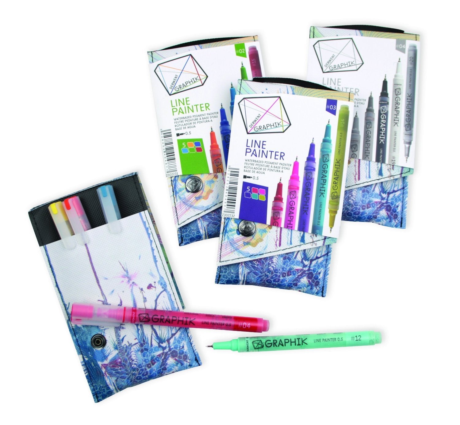 Derwent Graphic Line Painter Coloured Pen Set, Pack of 5 (Palette No.4)