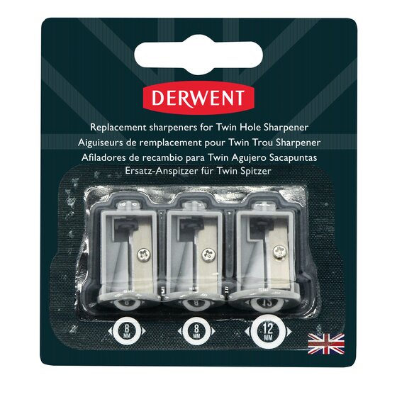 Derwent Replacement Sharpeners for Battery Operated Twin Hole Sharpener (3)
