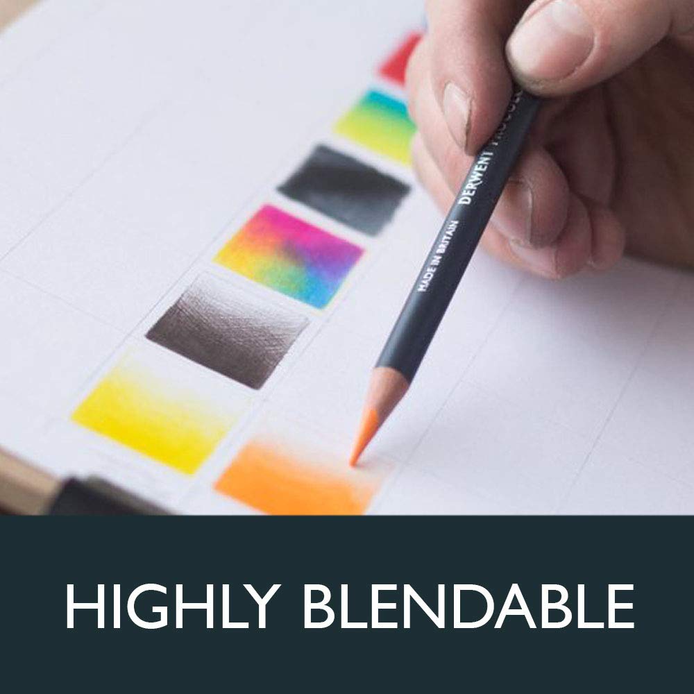Derwent Procolour Colouring Pencils Wooden Gift Box Set, Drawing & Writing, Ideal for Colouring, Wax- Based, (Set of 24)
