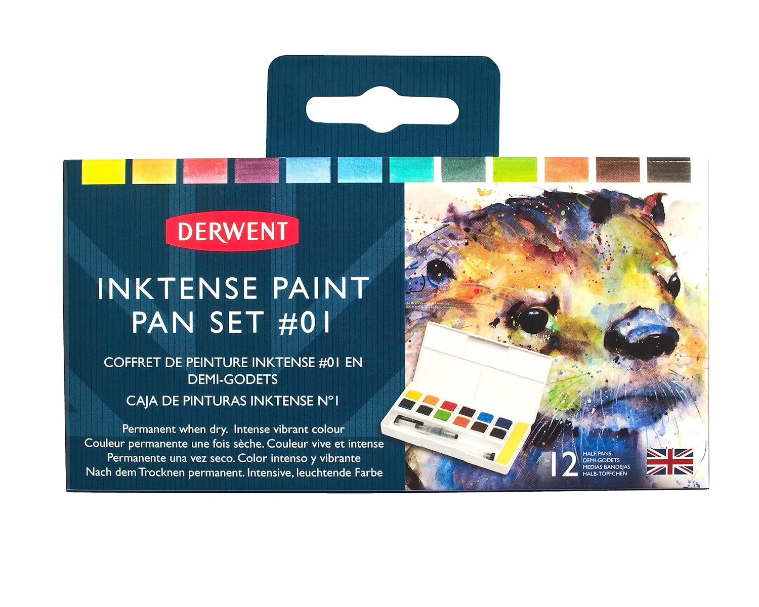 Derwent Inktense Paint Pan Travel Set, 12 Colours