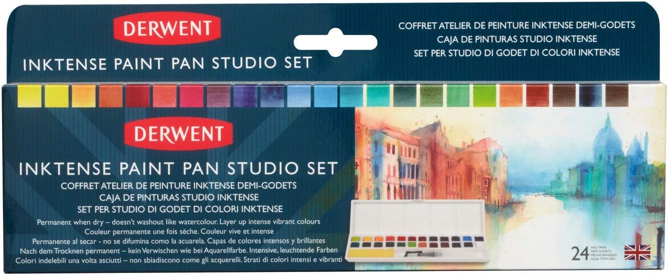 Derwent Inktense Paint Pan Palette Studio Set 24