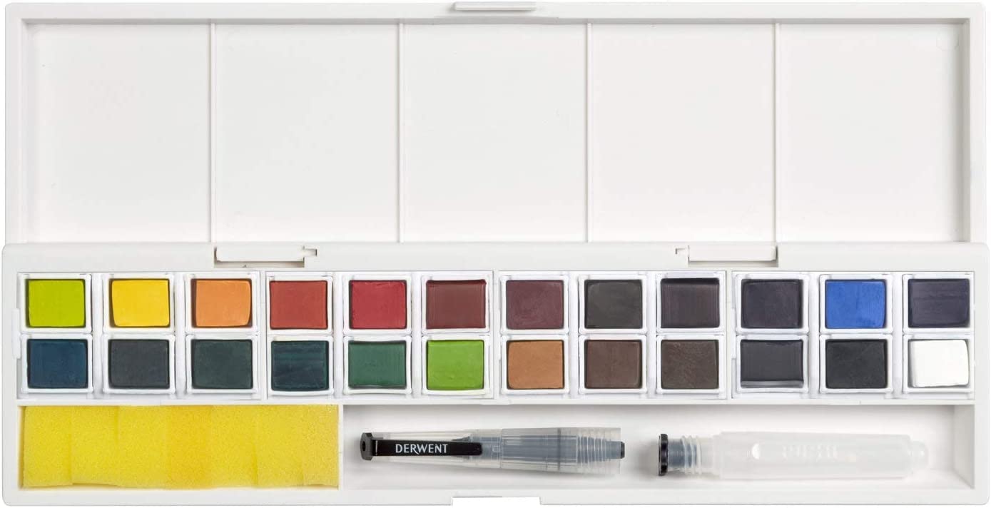 Derwent Inktense Paint Pan Palette Studio Set 24