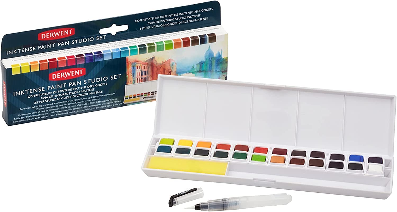 Derwent Inktense Paint Pan Palette Studio Set 24