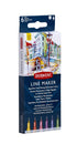 Derwent Line Maker Drawing Pens Superfine Free-Flowing Permanent Liners, Colour (Set of 6)