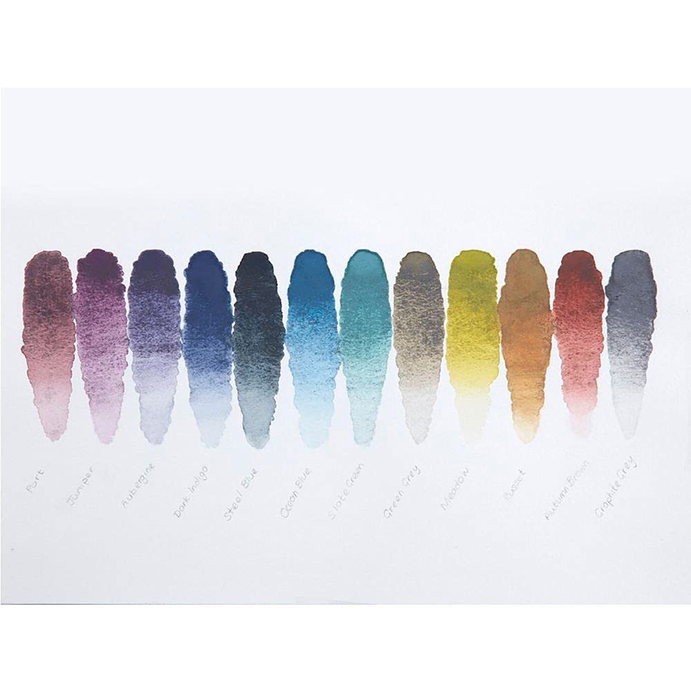 Derwent Graphitint Paint Pan Palette, Includes Graphitint Paint Pan, Mini Waterbrush, Sponge, Mixing Palette (Set of 12)