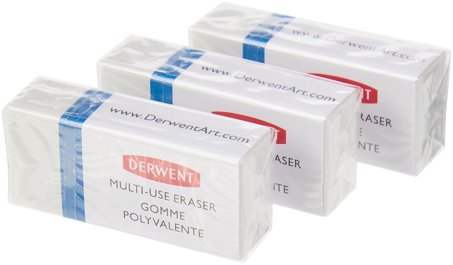 Derwent Multi-Use Eraser with Clean Finish and Low Shedding (Pack of 3)