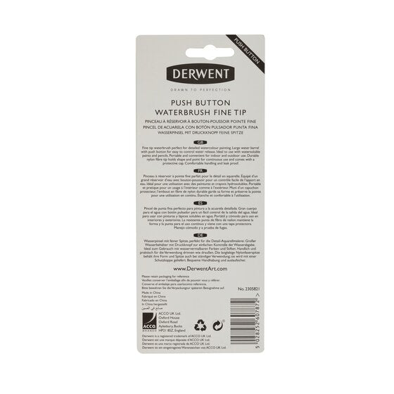 Derwent Push Button Waterbrush Fine Tip