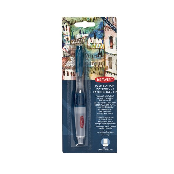 Derwent Push Button Waterbrush Large Chisel Tip