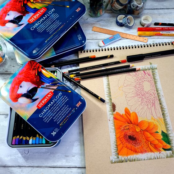 Derwent Chromaflow Pencils 36 Tin