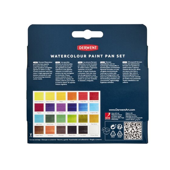 Derwent Watercolour Paint Pan 24 Set