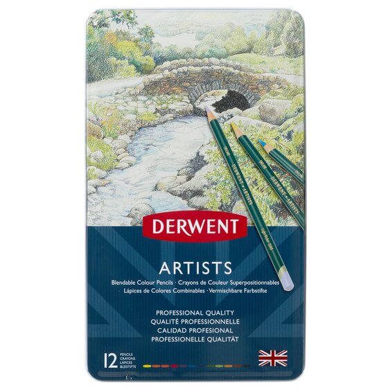 Derwent Artists Pencils 12 Tin