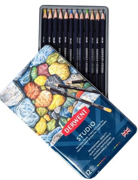 Derwent Studio Colouring Pencils Tin Set of 12
