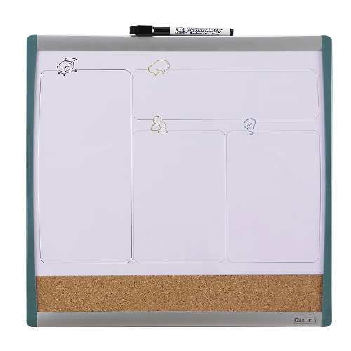 Quartet to-do Planner Magnetic Whiteboard, Lightweight Board with Dry-Erase Marker and Magnets for Schools, Office, Home, Study Room, 1.2 x 1.2 feet, 36 x 36 cm (14 x 14 inches)