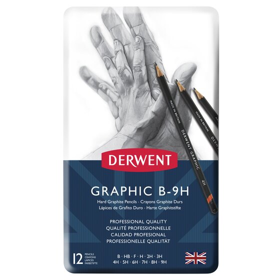 Derwent Graphic Pencils Hard 12 Tin