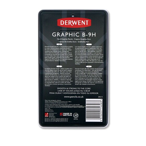 Derwent Graphic Pencils Hard 12 Tin