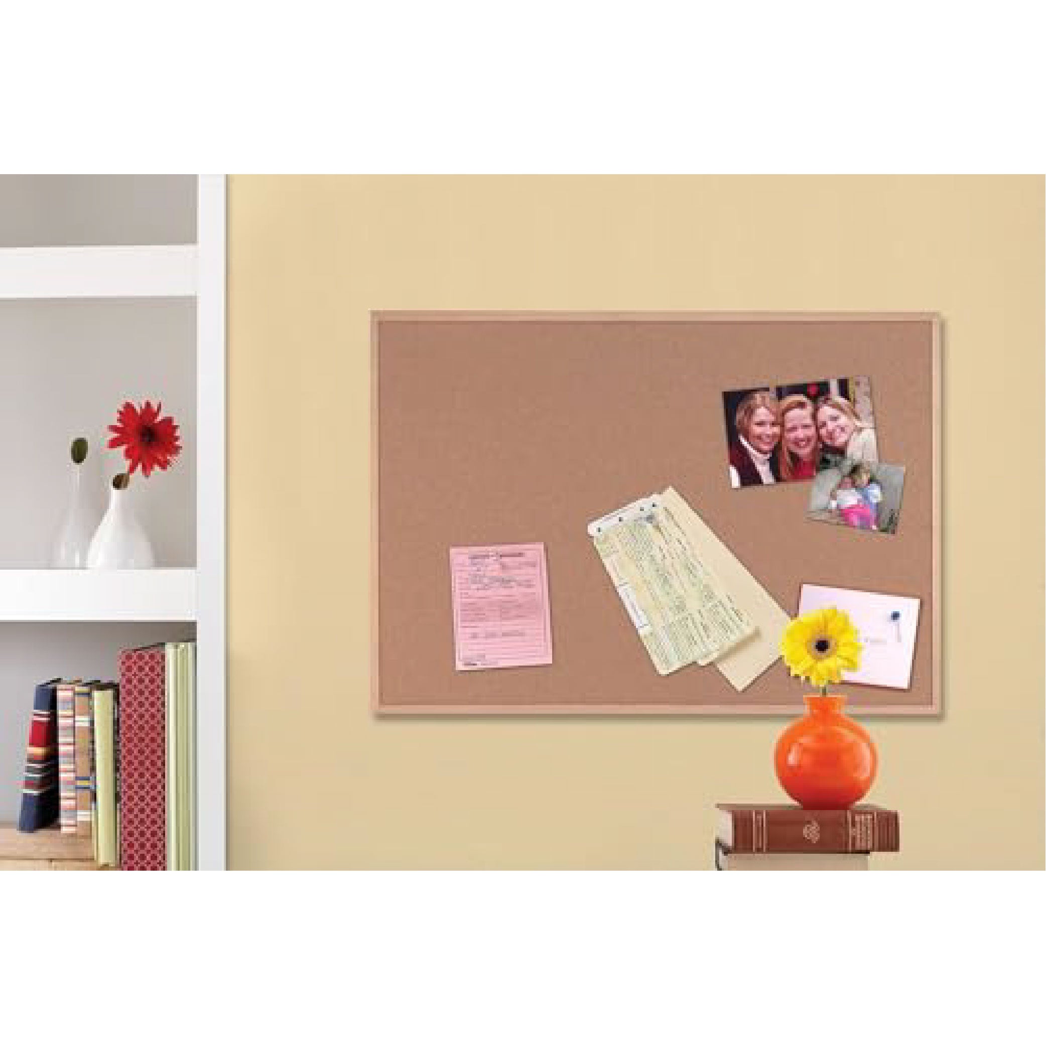 Quartet Oak Cork Frame Bulletin Display Board, 23 x 17 inches