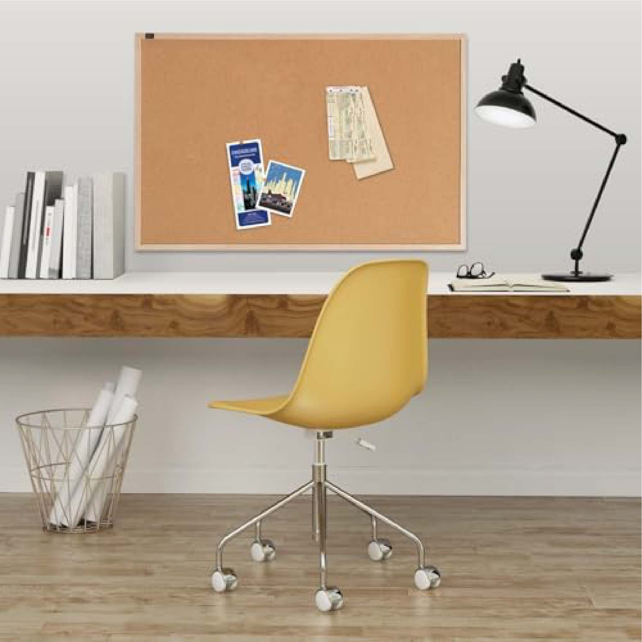 Quartet Oak Cork Frame Bulletin Display Board, 23 x 17 inches