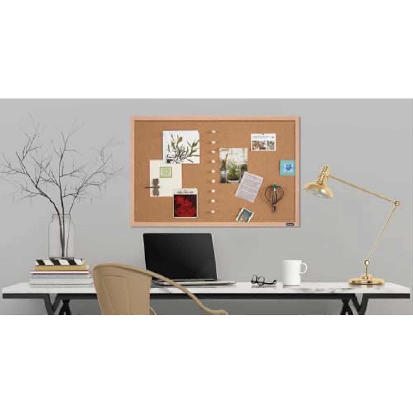 Quartet Oak Cork Frame Bulletin Display Board, 23 x 17 inches
