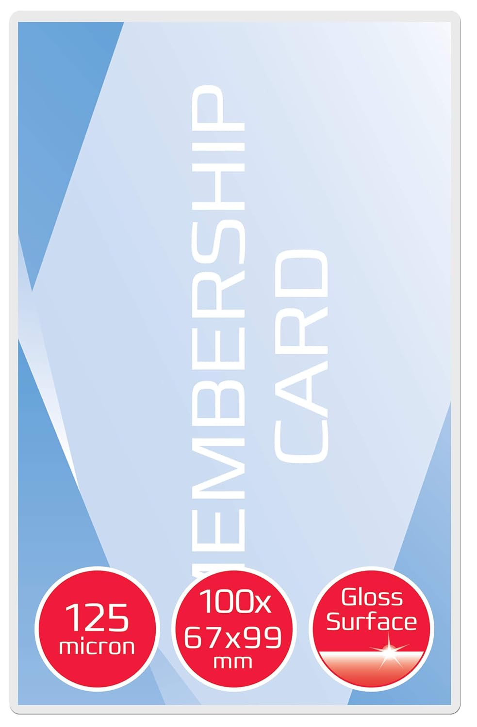 GBC Laminating Pouch 125 Micron 67x99mm, Badge with High Gloss Finish (Pack of 100)