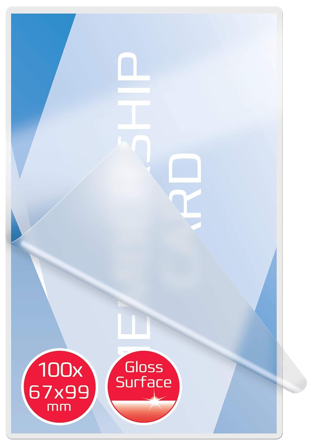 GBC Laminating Pouch 125 Micron 67x99mm, Badge with High Gloss Finish (Pack of 100)