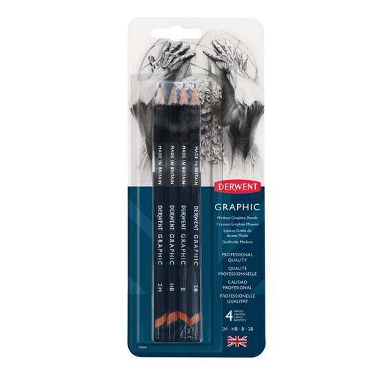 Derwent Graphic Pencils Medium 4 Blister Set