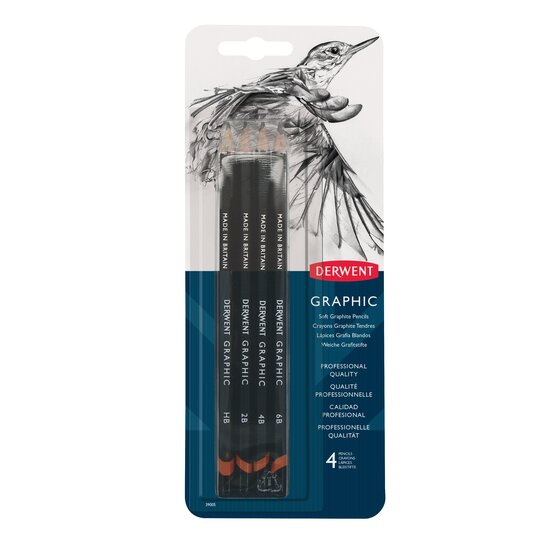 Derwent Graphic Pencils Soft 4 Blister Set