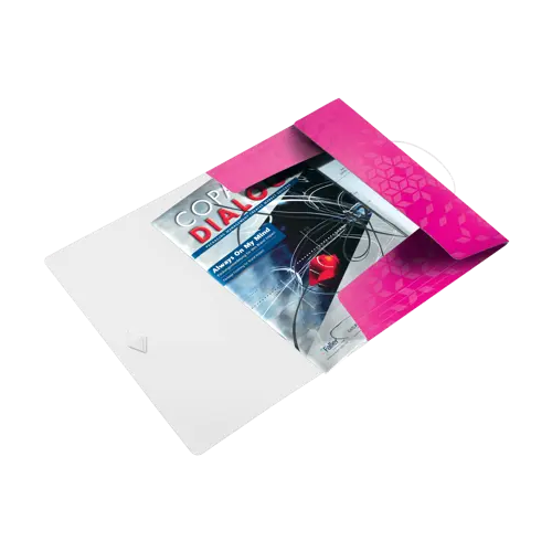Leitz Wow PP 3-Flap Premium File Folder with Elastic Closure, Pink Metallic (150 Sheets Capacity)