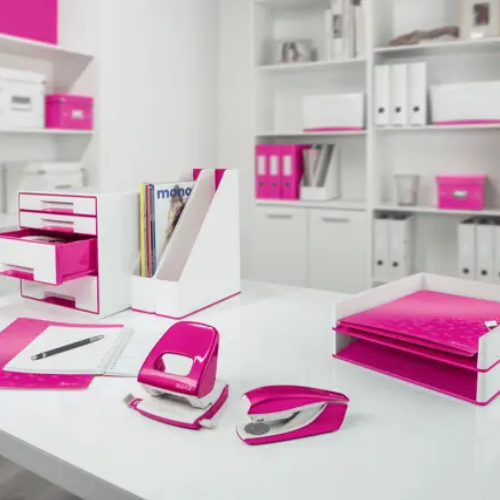 Leitz Wow PP 3-Flap Premium File Folder with Elastic Closure, Pink Metallic (150 Sheets Capacity)
