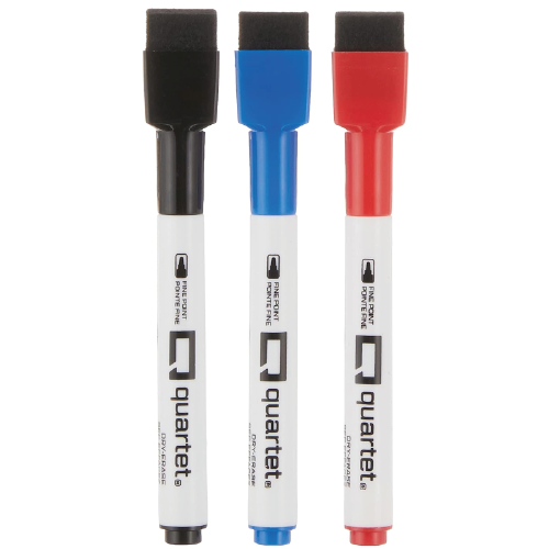 Quartet Rewritables Mini Dry-Erase Whiteboard Markers, Pack of 3 (Multicolour)