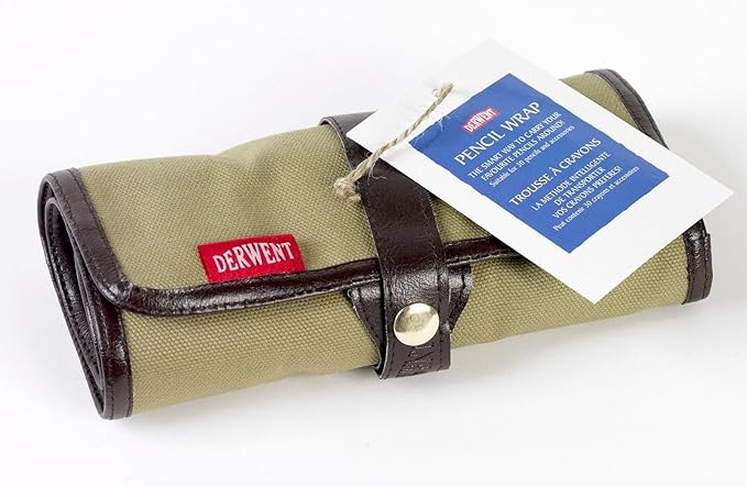 Derwent Canvas Pencil Wrap (30 Pencil Plus Accessory Storage Capacity, Unrolls Flat for Easy Access, Press-Stud for Security)