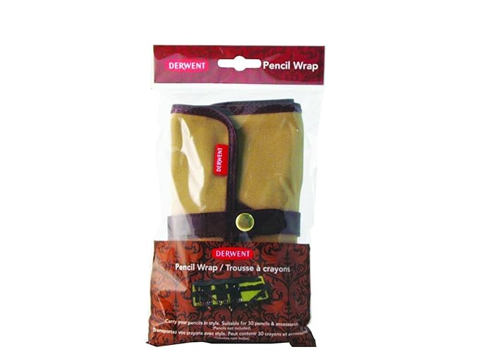 Derwent Canvas Pencil Wrap (30 Pencil Plus Accessory Storage Capacity, Unrolls Flat for Easy Access, Press-Stud for Security)