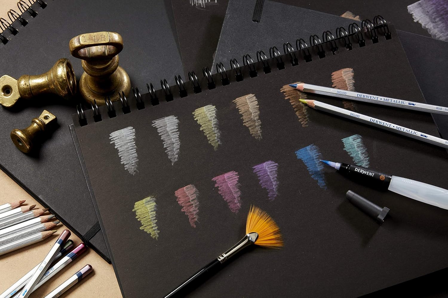 Derwent Metallic Watercolour Pencils, Traditional and Multicolour, Watersoluble, Professional Quality (Set of 12)