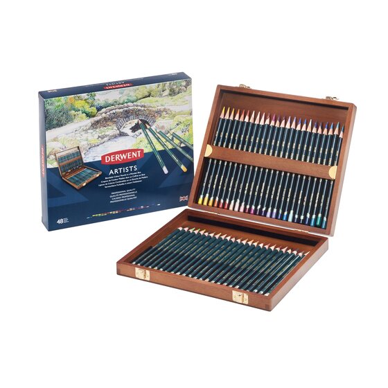 Derwent Artists Pencils 48 Wooden Box