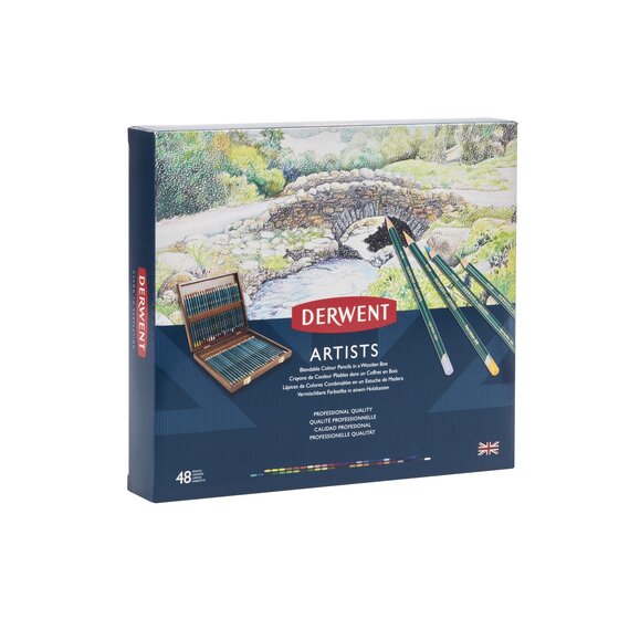 Derwent Artists Pencils 48 Wooden Box