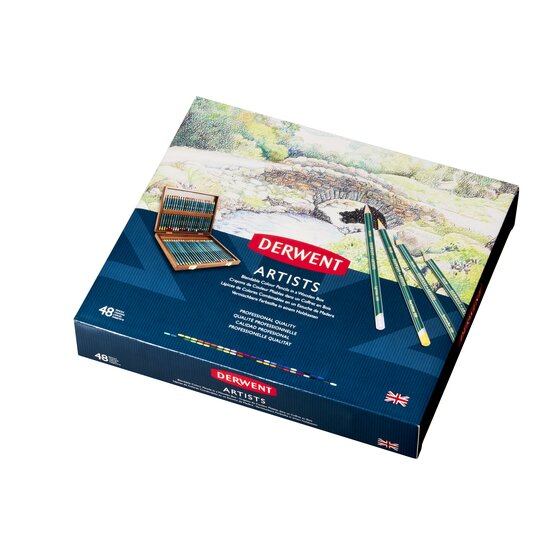 Derwent Artists Pencils 48 Wooden Box
