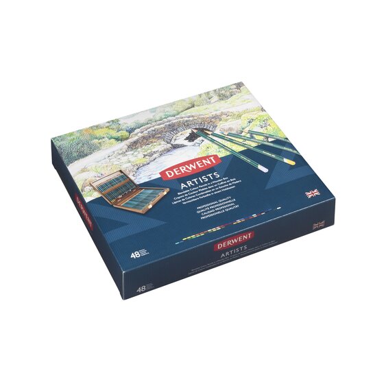 Derwent Artists Pencils 48 Wooden Box